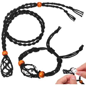 Operitacx 2 Pcs Crystal Necklace Holder Cord, Empty Stone Necklace Holders, Adjustable Necklace Cord Holder Quartz, Pendant Stone Holder, Crystal Stone Necklace Cord for DIY Jewelry Making Accessories