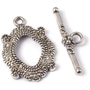 Pandahall 10 Set Tibetan Style Alloy Hook and Snake Head Clasps 23x12x9mm for Leather Cord Bracelets Making (Antique Golden)