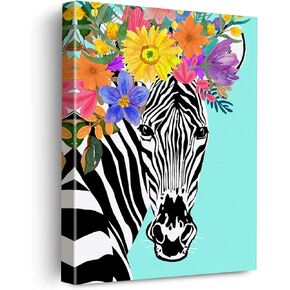 EVXID Bathroom Tiger on Toilet Reading Newspaper Canvas Poster Painting Wall Art, Tiger Print Picture Artwork Framed Ready to Hang for Restroom Wall Decor 12 x 15 Inch