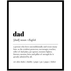 ShopHaven Dad definition print, Last minute christmas gift for dad, 8x10 Wall Art Print, Gifts for him, New dad gifts, Minimalist art (Unframed)