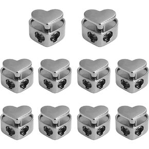 10PCS Heart-shaped Double Hole Adjusting Spring Buckle Clothing Cord Lock Stopper