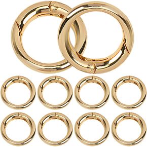 10 Pcs Key Ring Carabiner, Spring O Ring Small Round Clip Metal Carabiner, Purse Holder Clip Wallet Ring Heavy Duty Carabiner Clips for Bag Craft