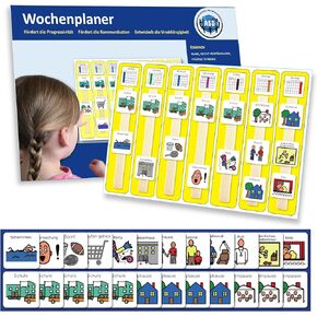 Kids Calendar Visual Schedule Autism – Premium Durable Plastic – Calendar Pocket Chart – Special Education Classroom Must Have – Autism Learning Materials (English)