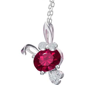 Cute Rabbit Pendant Necklace,Lovely Rabbit Necklace Hypoallergenic Cubic Zirconia Rabbit Jewelry for Girls Teens Women Daughter Birthday Gifts, Rabbit Lover Gifts