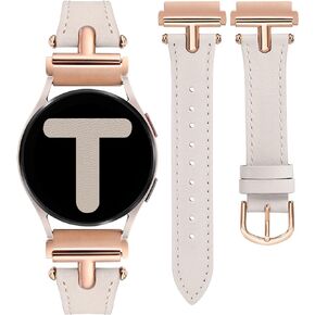 Wearlizer Leather Band Compatible with Samsung Galaxy Watch 6/5/4 Band 40mm 44mm/Watch 6 Classic 43mm 47mm/Watch 5 Pro 45mm/Watch 4 Classic 42mm 46mm/Watch 3 41mm/Active 2, 20mm Watch Band Strap Women