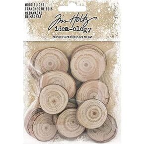 Tim Holtz 2021 Christmas Idea-Ology, Wood Slices, 94209, multi