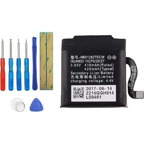 HB512627ECW Replacement Battery Compatible with Huawei Watch 2 Pro 4G EO-DLXXU Watch GT LEO-B09 LE0-BX9 Leo-BX9 with Toolkit