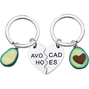CENWA Avocadhoes Keychain Set Of 2 Avocado Keychains Broken Heart Keychain Best Friends Keychain