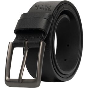 Buffalo David Bitton Mens Belt | 38mm Black Belt/Dark Brown Belt | 100% Genuine Leather Belt | Casual Jeans Belts