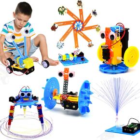 STEM Robotics Kit - Educational Science Kits 6 Sets - Hands-On STEM Projects for Kids 6-8 - STEM Toys for Boy Girl 6 7 8 9 10 11+ DIY Engineering Build Robot Building Kits Science Experiments for Kids