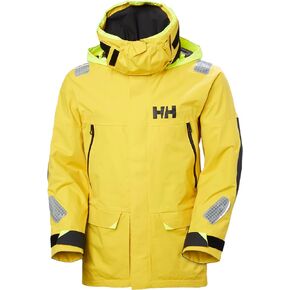 Helly Hansen Skagen Waterproof Jackets for Men Featuring Windproof Sailing Fabric and Packable Neon Yellow Hood, GOLD RUSH - X Large
