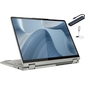 Lenovo Ideapad Flex 5i 14 inch 2-in-1 Touchscreen Laptop, Intel Core i7-1255U, 8GB RAM, 512GB M.2 SSD, Windows 11 Home, Bluetooth, Webcam, Cloud Grey with Accessories