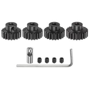 uxcell M1 Mod1 Pinion Gear Set 5mm Shaft 19T 20T 21T 22T Motor Gears Hardened Steel Pinion Gear with 3.17mm Coupler for RC Car (4pcs)