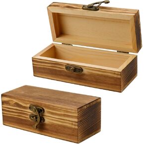 Wooden Box with Hinged Lid Hexagon Vintage Storage Organizer Wooden Memory Box Gift Box for Jewelry Photos Discreet Crafts DIY Storage 6.7" x 5.8" x 3.2"