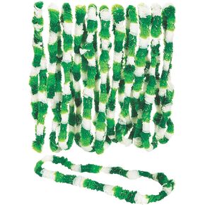 Fun Express - 12 Pieces St Patrick's Leis Necklaces - Apparel Accessories - Luauwear - TrI- Color Poly Lt/Dark Green, White