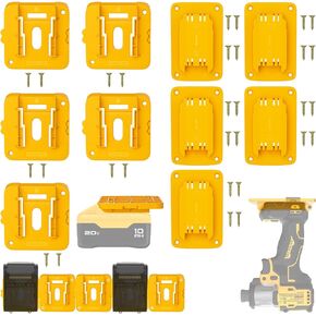 Battery Holder Tool Holder, 5 Packs Battery Holder Wall Mount for Dewalt 20v Battery, 5 Packs Tool Holder Wall Mount for Dewalt 20v Tools