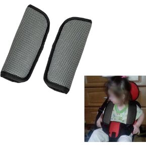 ZKFAR 2 PCS Car Seat Shoulder Strap Pads, 6.2In x 2.3In Soft Fabric Truck Seat Belt Fixers for Safe Driving, Universal Thickening Breathable Vehicle Shoulder Strap Covers for Trailers RV (Gray)