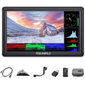 FEELWORLD FW568V3 Video Camera Monitor 6 Inch 4K HDMI Field +F550 Battery 2200mAh+Bag 3D LUT Full HD DSLR Cameras Monitor External Install and Power Kit Type-c Input
