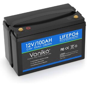 Voniko 12V 18Ah LiFePO4 Lithium Battery, 2000+ Cycles Lithium Iron Phosphate Rechargeable Battery Built-in 20A BMS, Perfect for Outdoor Camping, RV, Boat, Fish Finders, Solar System, Toys, etc