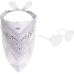 Fringe Rhinestone Bandana Heart Sunglasses Disco Cowgirl Boy Bling Bandanas Halloween Scarf Headwear