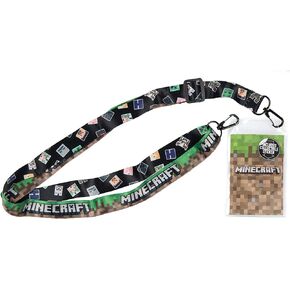 Minecraft Character Head Toss Multi-Use Lanyard Clear ID Badge Holder