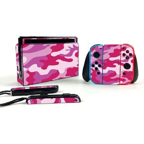 MightySkins Skin Compatible with Nintendo Switch OLED - Pink Camo | Protective, Durable, and Unique Vinyl Decal wrap Cover | Easy to Apply, Remove, and Change Styles | Made in The USA