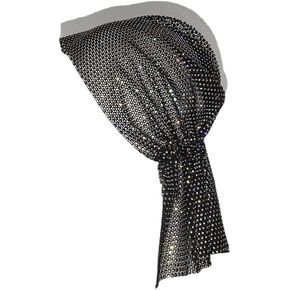 Women's Mesh Flash Diamond Stretch Fishing Net Personalized Fashion Pop Flash Nightclub Rhinestone Net Turban