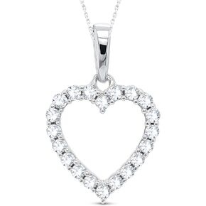 0.25 ct. t.w. Natural Diamond Open-Space Heart Pendant Necklaces for Women Girls - Love Open Heart Necklace Jewelry Gift 18K Gold Over Sterling Silver (0.24 Carat, I-J Color, I2 Clarity)