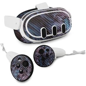 MightySkins Carbon Fiber Skin Compatible with Meta Quest 3 - Angry Ripple | Protective, Durable Textured Carbon Fiber Finish | Easy to Apply