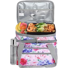 Cango Designer Premium Quality Insulated Large Capacity Lunch Bag for Women and Men, Leakproof Lunch Cooler Bag with Adjustable Shoulder Strap for Adults