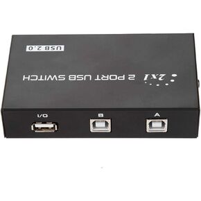 Printer Sharing Switch,2/4 Port USB 2.0 Computer Peripheral Switcher Adapter Box Hub for Windows 98/Me/2000/XP,Splitter for PC Printer/ Scanner/Plotter(2 Port)