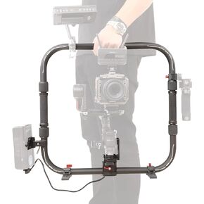 RS 2 Ring Grip,DF DIGITALFOTO RS2 Power Supply System Support Rig Dual Handle Ring Compatible with DJI RS 2 Gimbal,Including ARRI Rosette Adapter and Clamp