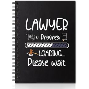 Lawyer In Progress Gold Foil Hardcover 160 Pages Spiral Notebooks, Inspirational Gift for Law Student, Office Gift Idea for Law School Graduate Attorney, Paralegal Gift, Law Graduation Gift