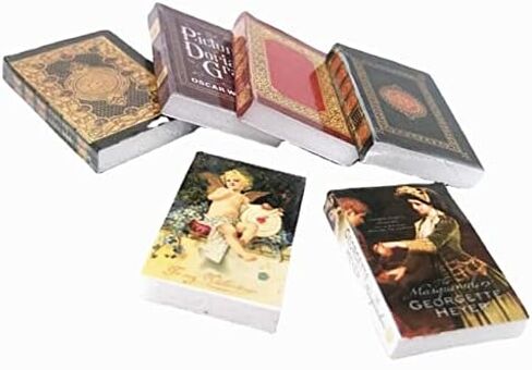 6Pcs Set Mini House Miniature Furniture Bookshelf Story Books Landscape Decoration Accessories Miniature Scene Model Novel Books for Bedroom Book Room Play in Saudi Arabia
