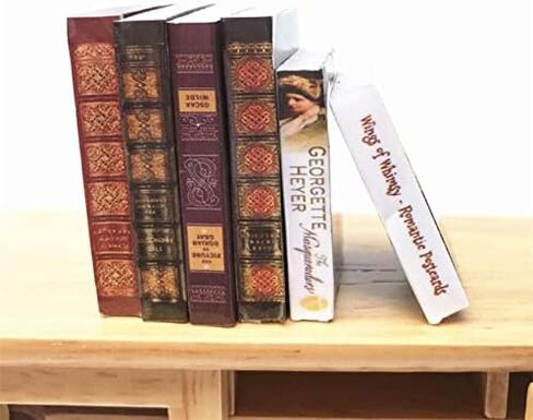 6Pcs Set Mini House Miniature Furniture Bookshelf Story Books Landscape Decoration Accessories Miniature Scene Model Novel Books for Bedroom Book Room Play in Saudi Arabia