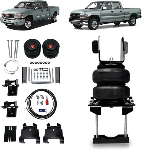 مجموعة تعليق أكياس الهواء الزنبركية VIGOR متوافقة مع 2007-2018 Chevy Silverado 1500 وGMC Sierra 1500 Pickups، استبدال TOW-BB-GM07، ما يصل إلى 5000 رطل من سعة تسوية الحمل in Kuwait