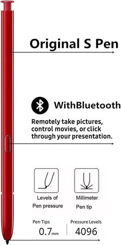 Note 10 S Pen (WithBluetooth),Stylus Touch S Pen Replacement for Samsung Galaxy Note 10 / Note 10+ Plus All Versions (Red) in Saudi Arabia