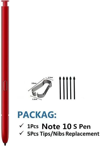 Note 10 S Pen (WithBluetooth),Stylus Touch S Pen Replacement for Samsung Galaxy Note 10 / Note 10+ Plus All Versions (Red) in Saudi Arabia
