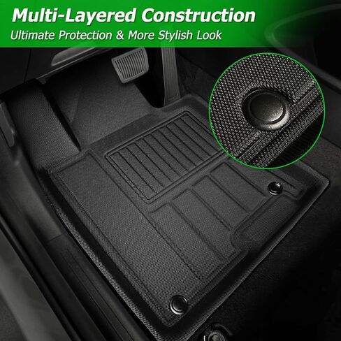 DrCarNow® for Hyundai Sonata Floor Mats 2024 2023 2022 2021 2020 & for Kia K5 Floor Mats 2021-2024 (ONLY FWD), Custom Accessories Fits for Sonata for K5 All Weather Floor Lines 1st & 2nd Rows in Kuwait