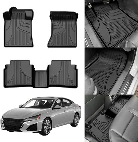 سجادات أرضية أصلية لسيارة Nissan Altima 2019-2024 جميع الموديلات - بطانات أرضية TPE للسيارات تناسب جميع الأحوال الجوية - سجادات أرضية السيارة لجميع الأحوال الجوية لسيارة Nissan Altima 2019-2024 الصف الأول والثاني مجموعة كاملة من بطانات الأرضية المطاطية in Kuwait