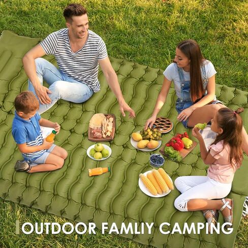 وسادة نوم مزدوجة، سجادات نوم ذاتية النفخ للتخييم مع وسادة، مرتبة وسادة تخييم خفيفة الوزن قابلة للنفخ مع مضخة قدم مدمجة لحقائب الظهر والمشي لمسافات طويلة والتسلق والسفر والخيمة in Kuwait