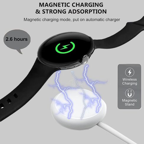 NINKI Compatible Google Pixel Watch Charger Cable Stand Type C + USB Adapter + USB Strap,3 in 1 Magnetic Wireless Charging Stand Pixel Watch Adapter Charging Station for Google Pixel Watch Accessories in Saudi Arabia
