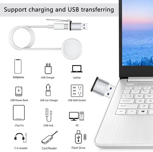 NINKI Compatible Google Pixel Watch Charger Cable Stand Type C + USB Adapter + USB Strap,3 in 1 Magnetic Wireless Charging Stand Pixel Watch Adapter Charging Station for Google Pixel Watch Accessories in Saudi Arabia