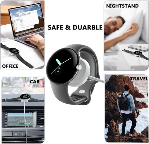 NINKI Compatible Google Pixel Watch Charger Cable Stand Type C + USB Adapter + USB Strap,3 in 1 Magnetic Wireless Charging Stand Pixel Watch Adapter Charging Station for Google Pixel Watch Accessories in Saudi Arabia
