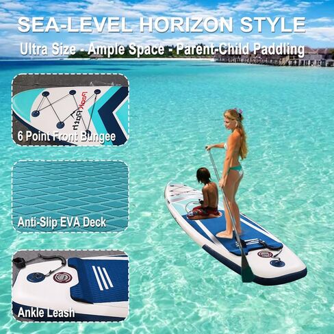 ألواح تجديف واقفة قابلة للنفخ من جميع النواحي مع ملحقات لوح SUP ممتازة، تصميم ثابت واسع، ثبات وانزلاق ممتازين، سطح غير قابل للانزلاق، لوح SUP خفيف للغاية in Kuwait