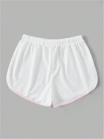 SweatyRocks Women's Cute Strawberry Embroidery Elastic Waist Workout Dolphin Shorts in Saudi Arabia
