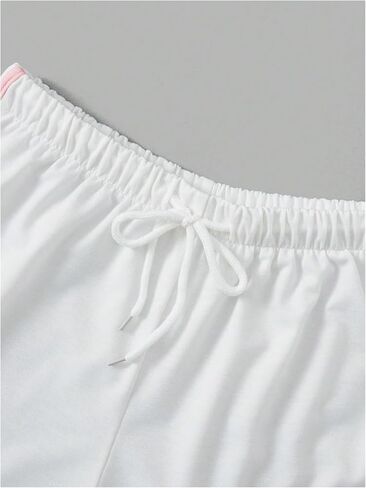 SweatyRocks Women's Cute Strawberry Embroidery Elastic Waist Workout Dolphin Shorts in Saudi Arabia