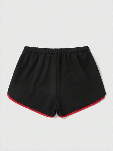 SweatyRocks Women's Cute Strawberry Embroidery Elastic Waist Workout Dolphin Shorts in Saudi Arabia