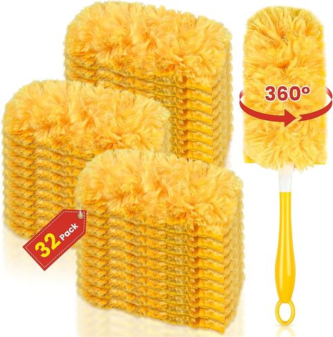 Duster Refills Compatible with Swiffer Dusters，Multi Surface 360 Heavy Duty Duster Refills & 1 Handle, Disposable Dusters for Cleaning (32 Count+1 Handle) in Saudi Arabia