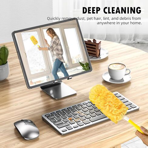 Duster Refills Compatible with Swiffer Dusters，Multi Surface 360 Heavy Duty Duster Refills & 1 Handle, Disposable Dusters for Cleaning (32 Count+1 Handle) in Saudi Arabia